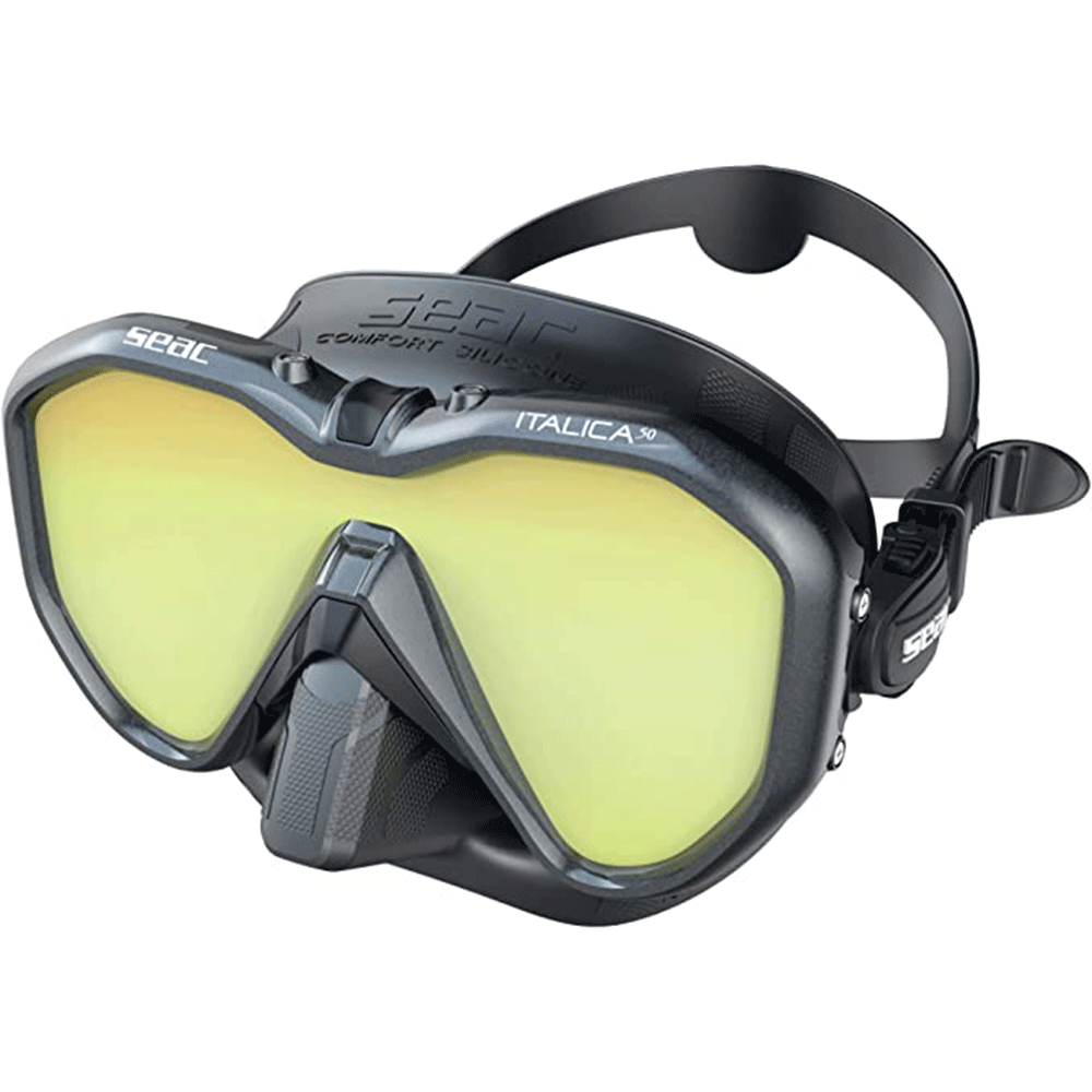 Seac Italica 50 Dive Mask (Single Lens) - Black / Mirrored