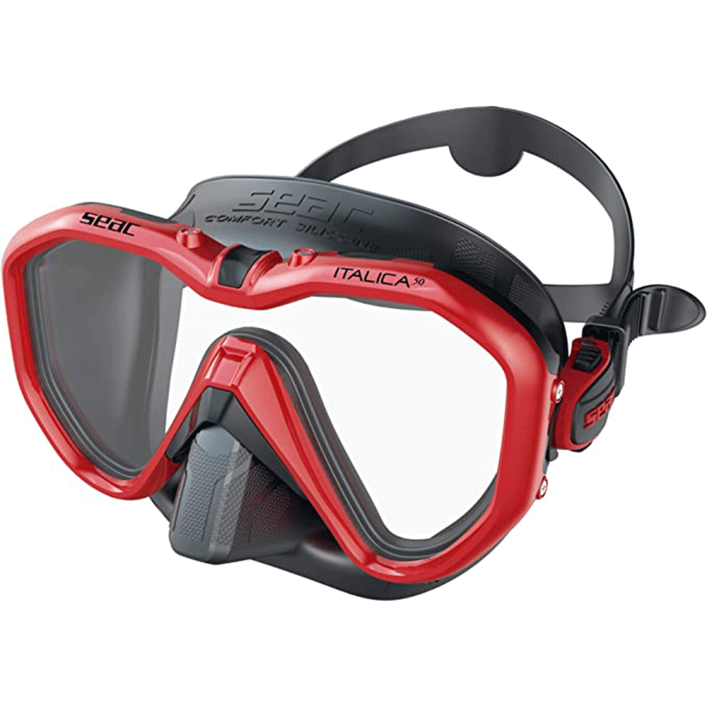 Seac Italica 50 Dive Mask (Single Lens) - Black / Red