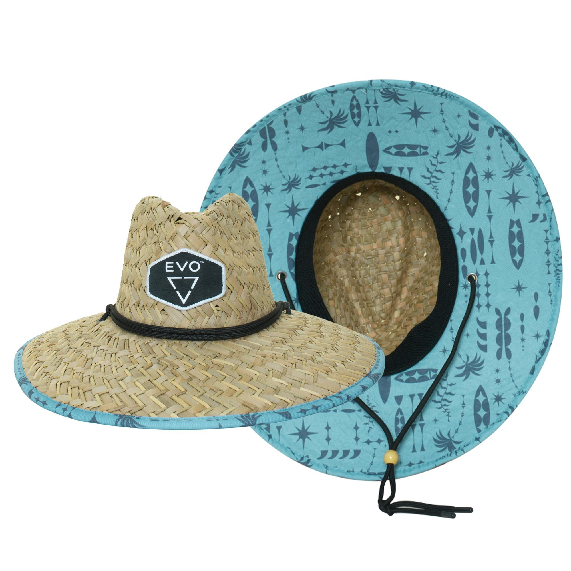 EVO Straw Lifeguard Hat - Kava (Men's) Front and Bottom View