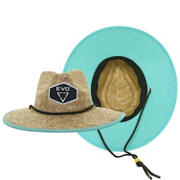 EVO Straw Lifeguard Hat - Jetty Mint (Women's) Front and Bottom View Thumbnail}