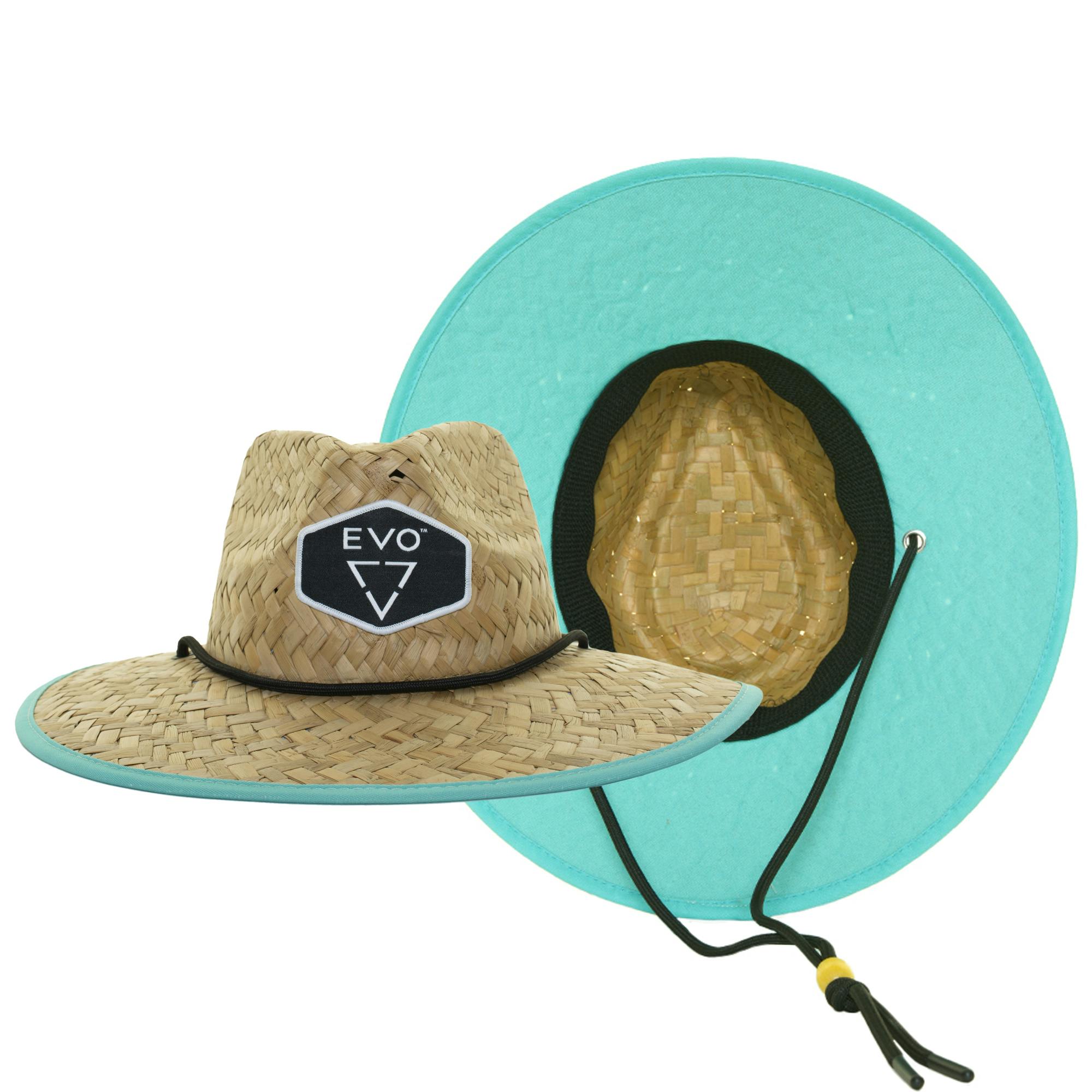 EVO Straw Lifeguard Hat - Jetty Mint (Women's) Front and Bottom View