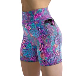 Spacefish Army Eco-Friendly Shorts - Coral Kaleidoscope - Front Thumbnail}