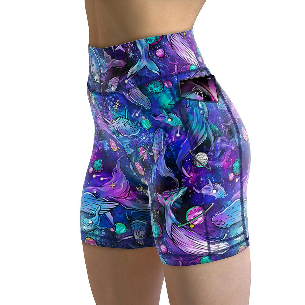 Spacefish Army Eco-Friendly Shorts - Cosmic Whale - Front