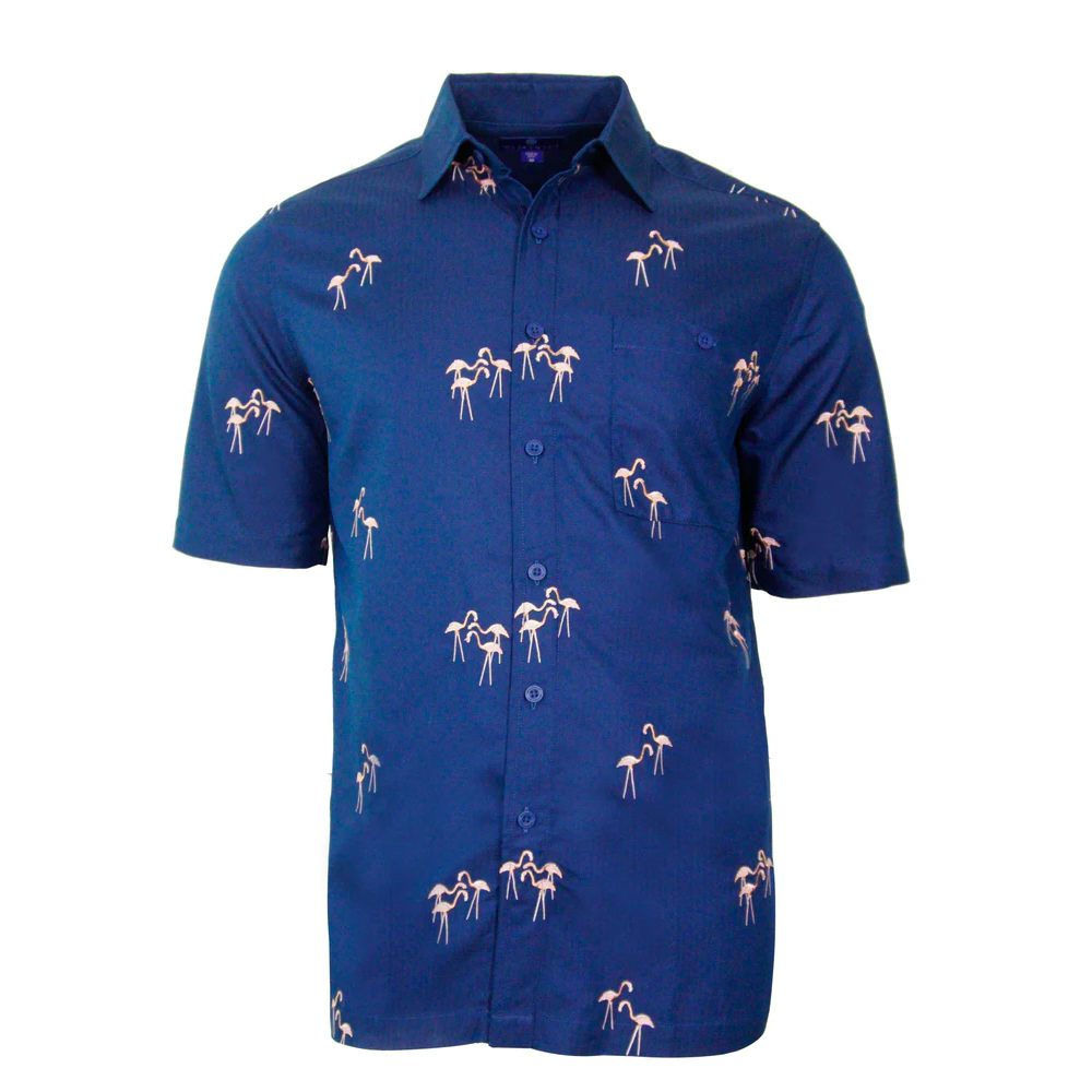 Weekender Flamingo Life Hawaiian Woven Shirt (Men’s)