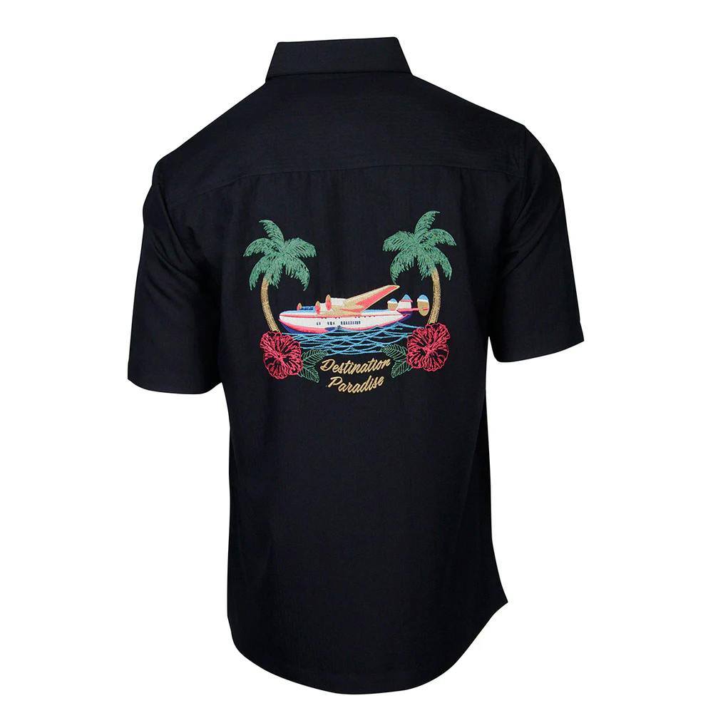 Weekender Seaplane Paradise Hawaiian Woven Shirt - Back