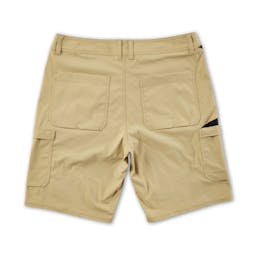 Pelagic Madeira Cargo Hybrid Solid Shorts -Khakis -Back Thumbnail}