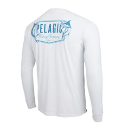 Pelagic Aquatek Twin Beeks Long Sleeve Performance Shirt -White-Back Thumbnail}