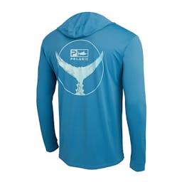 Pelagic Aquatek Tails Up Hooded Shirt - Ocean - Back Thumbnail}