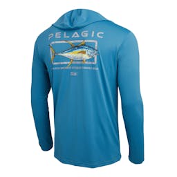 Pelagic Defcon Starboard Long Sleeve Performance Shirt - Ocean Back Thumbnail}