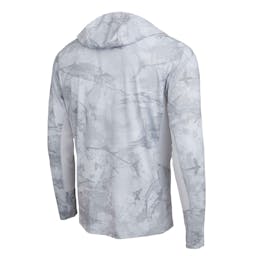 Pelagic Exo-Tech Open Seas Hooded Performance Shirt - Light Grey Back Thumbnail}