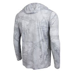 Pelagic Open Seas Vaportek Hooded Performance Shirt - Light Grey Back Thumbnail}