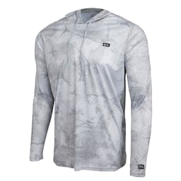 Pelagic Open Seas Vaportek Hooded Performance Shirt - Light Grey Front Thumbnail}