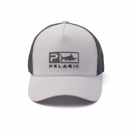 Pelagic Echo Icon Performance Trucker Hat - Light Grey - Front Thumbnail}