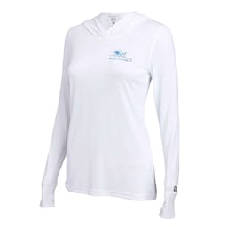 Pelagic Aquatek Evening Fade Hooded Performance Shirt - White Front Thumbnail}