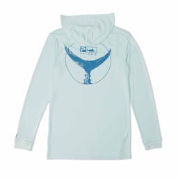 Pelagic Aquatek Tails Up Hooded Long Sleeve Performance Shirt - Seafoam - Back Thumbnail}