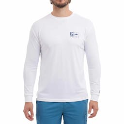 Pelagic Aquatek Marlin Long Sleeve Performance Shirt- Front/ Model Thumbnail}