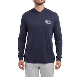 Pelagic Aquatek Hooded Sailfish Long Sleeve Performance Shirt Front / Model Thumbnail}