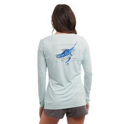 Pelagic Aquatek Marlin Long Sleeve Performance Shirt (Women’s) - Back Thumbnail}