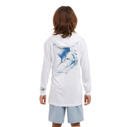 Pelagic Aquatek Hooded Sailfish Long Sleeve Performance Shirt - Back Thumbnail}