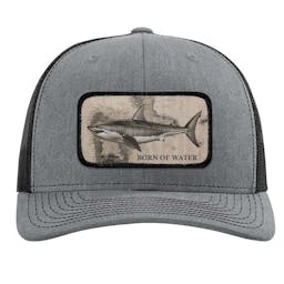 Born of Water Great White Shark Patch Trucker Hat Thumbnail}