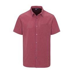 Psycho Tuna Lake Erie Technical Woven Short Sleeve Button Up Shirt - Front - Tibetan Red Thumbnail}