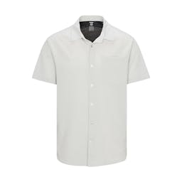Psycho Tuna Lake Erie Technical Woven Short Sleeve Button Up Shirt - Front - Oyster Thumbnail}