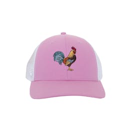 Florida Keys Rooster Trucker Hat - Pink / White front Thumbnail}