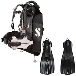 ScubaPro Hydros Pro BCD with Air2 (Women's) with Free Go Sport Open Heel Dive Fins Thumbnail}