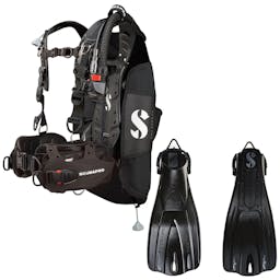 ScubaPro Hydros Pro BCD with Air2 (Men's) with Free Go Sport Open Heel Dive Fins Thumbnail}
