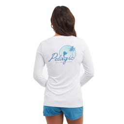 Pelagic Aquatek Sunset Sails Long Sleeve Performance Shirt (Women’s) - Back Thumbnail}