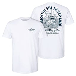 The Qualified Captain Smooth Seas Short Sleeve T-Shirt - White Thumbnail}