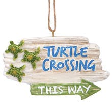 Cape Shore Turtle Crossing Sign Resin Ornament