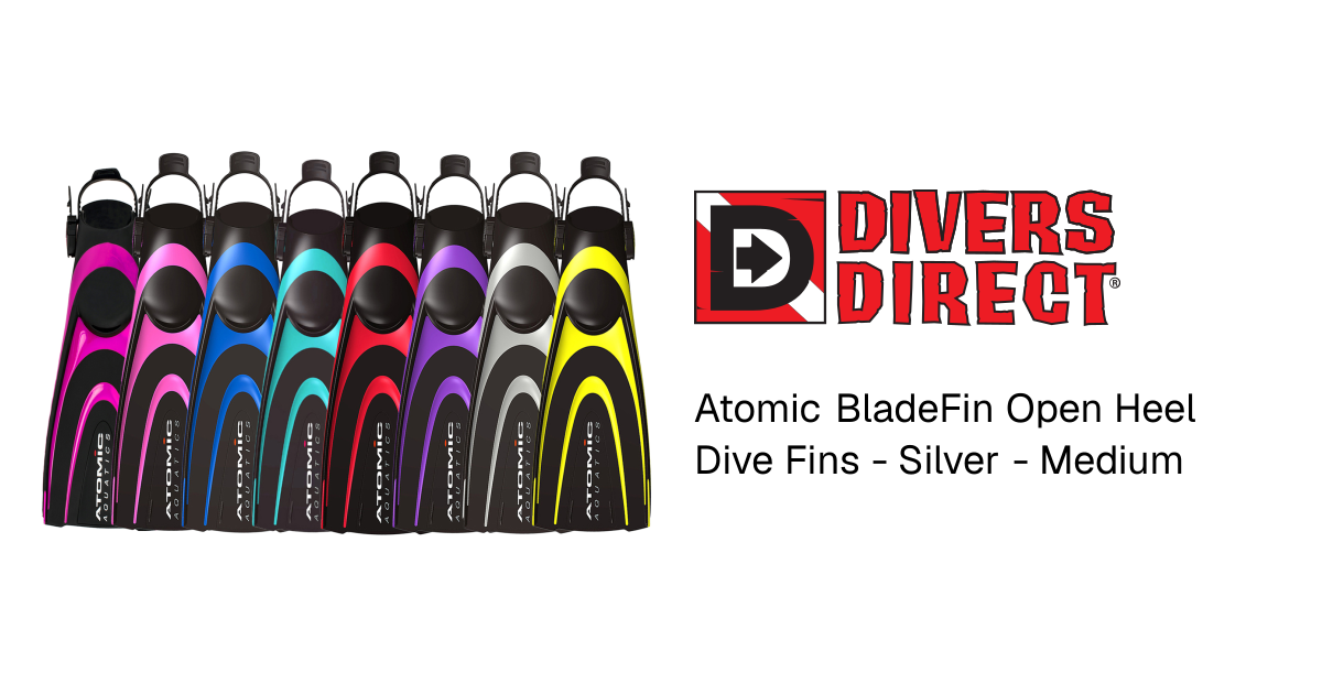 Atomic BladeFin Open Heel Dive Fins - Silver - Medium