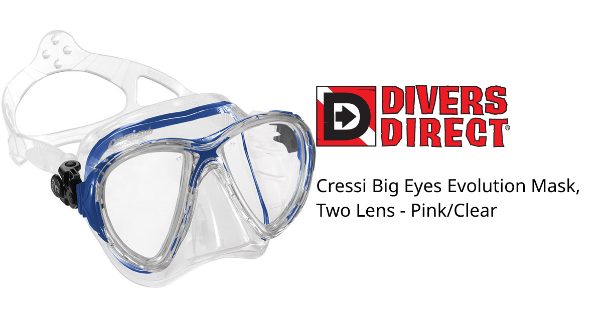 Cressi Big Eyes Evolution Mask, Two Lens - Pink/Clear