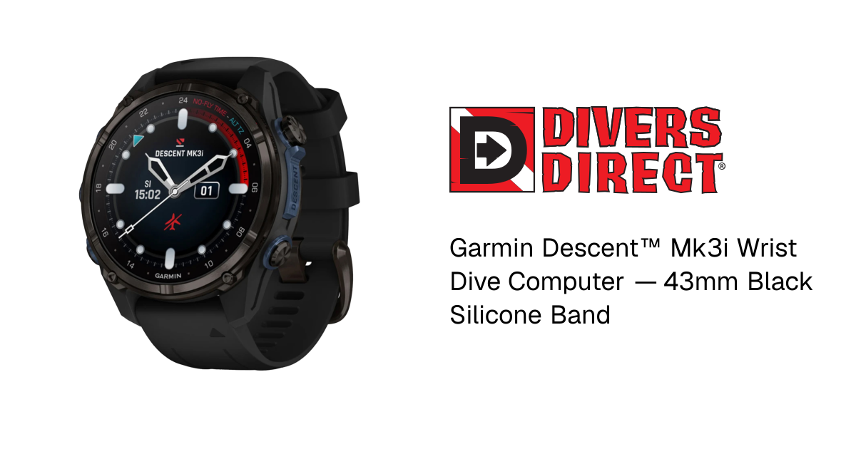 Garmin Descent™ Mk3i Wrist Dive Computer — 43mm Black Silicone Band