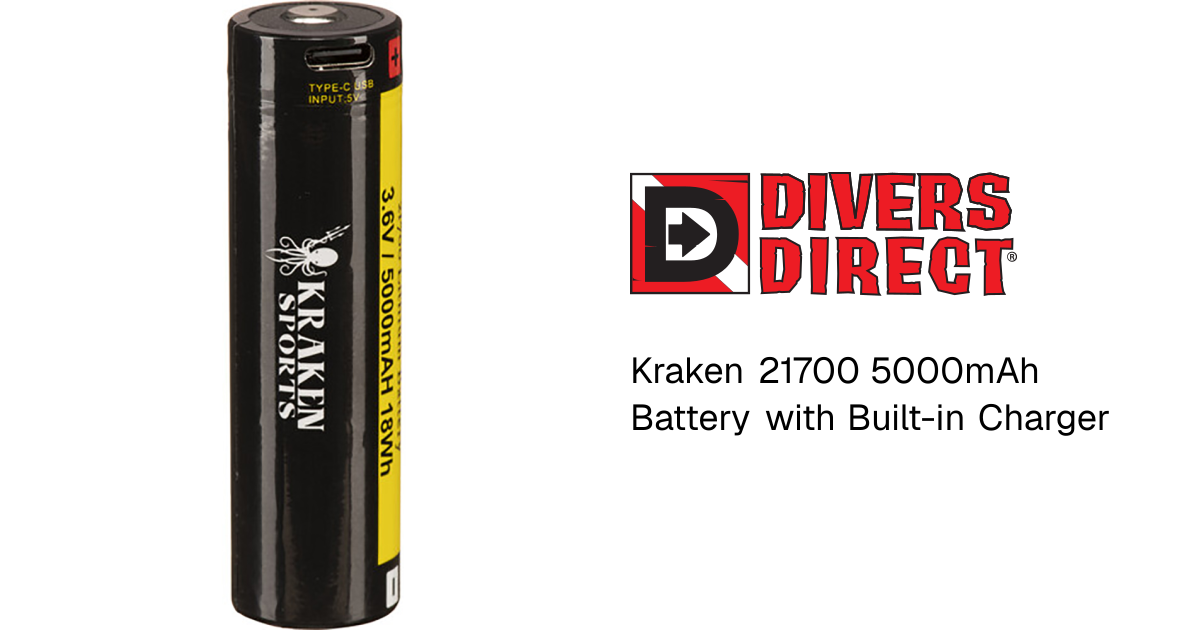 Kraken 21700 5000mAh Battery with Built-in Charger