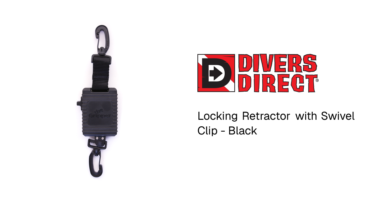 Locking Retractor with Swivel Clip - Black