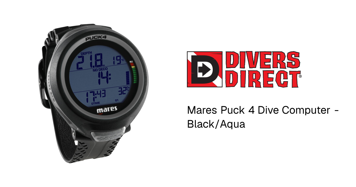 Mares Puck 4 Dive Computer - Black/Aqua