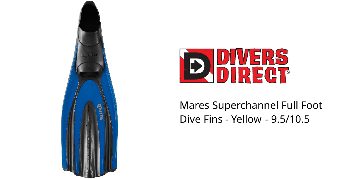 Mares Superchannel Full Foot Dive Fins - Yellow - 9.5/10.5
