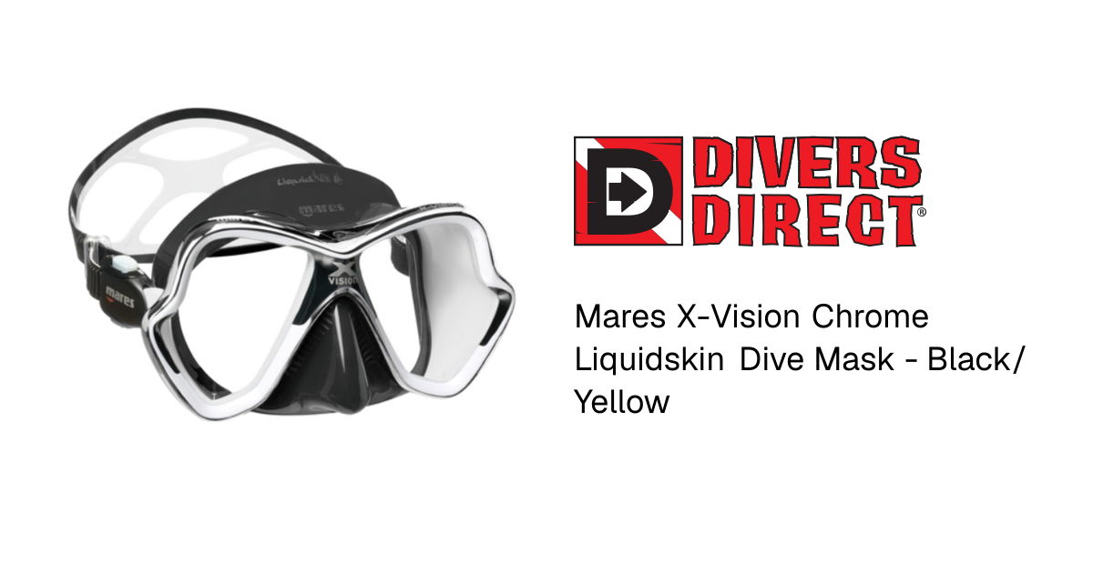 Mares X-Vision Chrome Liquidskin Dive Mask - Black/Yellow