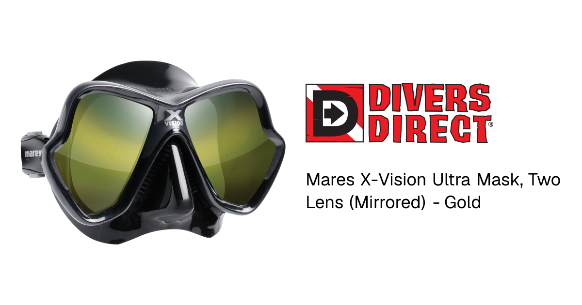 Mares X-Vision Ultra Mask, Two Lens (Mirrored) - Gold